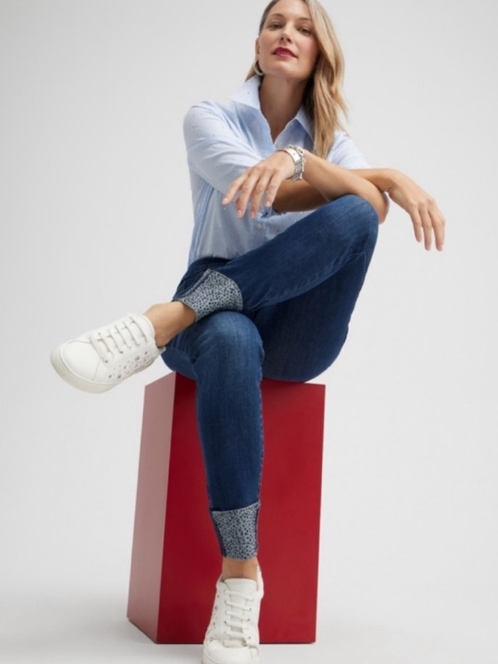 Chico's Stone Cuff Pull On Jeggings